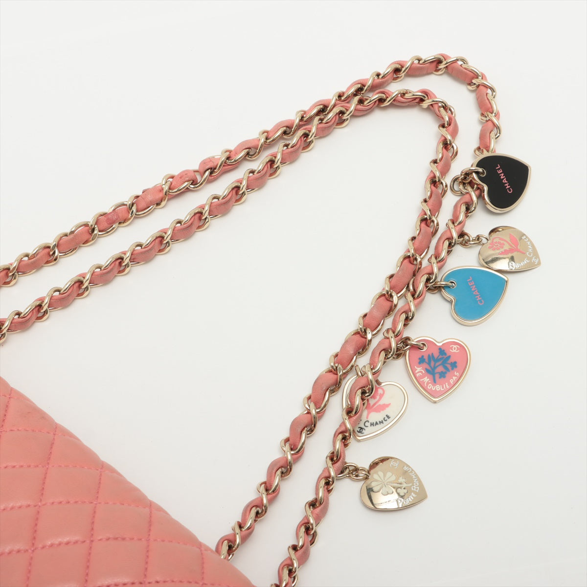 Chanel Lambskin  Chain Shoulder Bag Pink Gold
