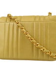 Chanel * 1991-1994 Beige Lambskin Mini Vertical Stitch Square Flap Bag 17