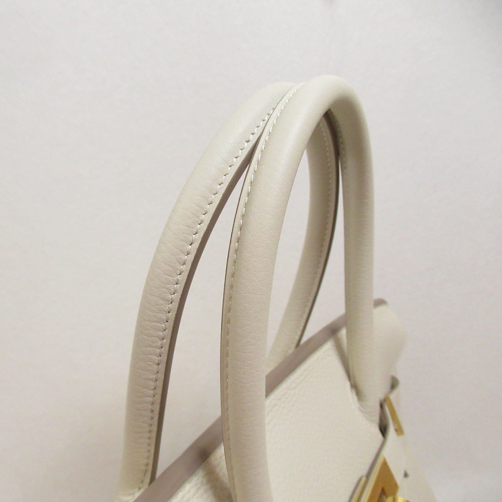 Hermes Birkin 30 Cl Handbag Handbag Handbag Leather Togo  White 027633CC