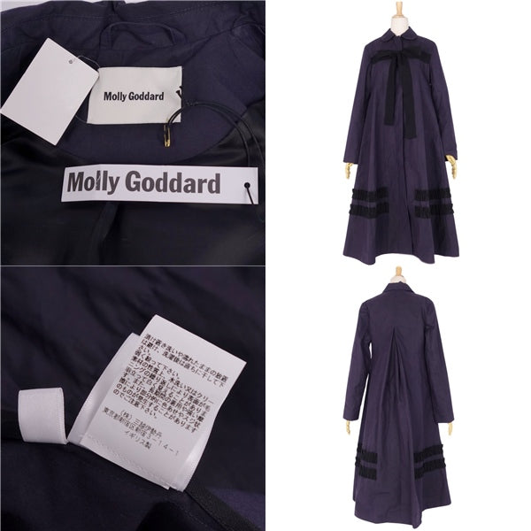 Molly Goddard Molly Goddard Coat Long Coat Ribbon Cotton UK6 UK6 IT38 US2 (equivalent to S) Navy Molly Goddard Molly Goddard Long Coat