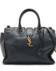 Saint Laurent  Ba Cabus Leather 2WAY Handbag Black 424869