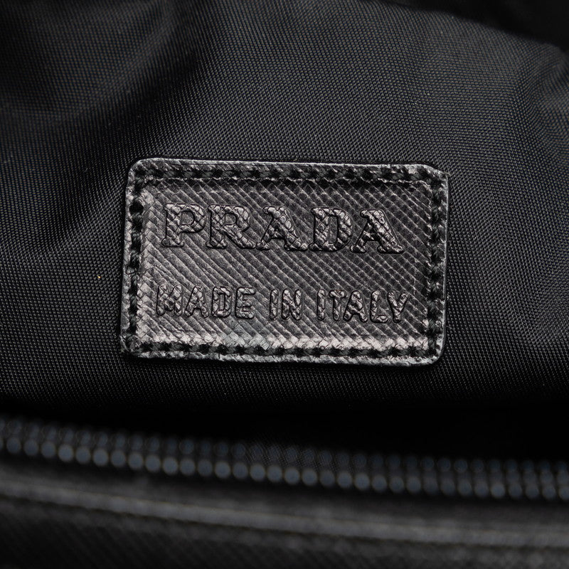 Prada Triangle Logo  Pouch Grey Felt Leather  Prada