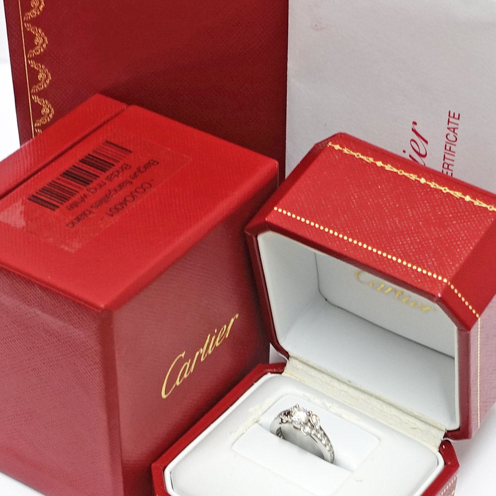 Cartier Pt950 Valerie Solitaire Diamond 0.50ct Ring Ring Jewelry Manufacturer Finished