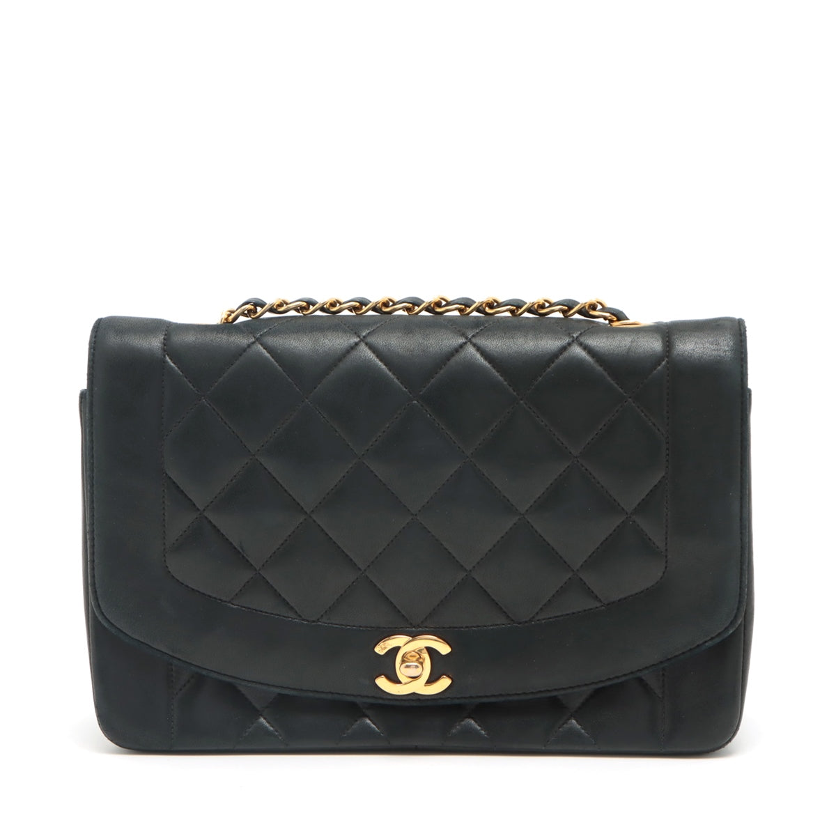 Chanel Matrasse  Single Flap Single Chain Bag Diamond Flap Black Gold  2nd