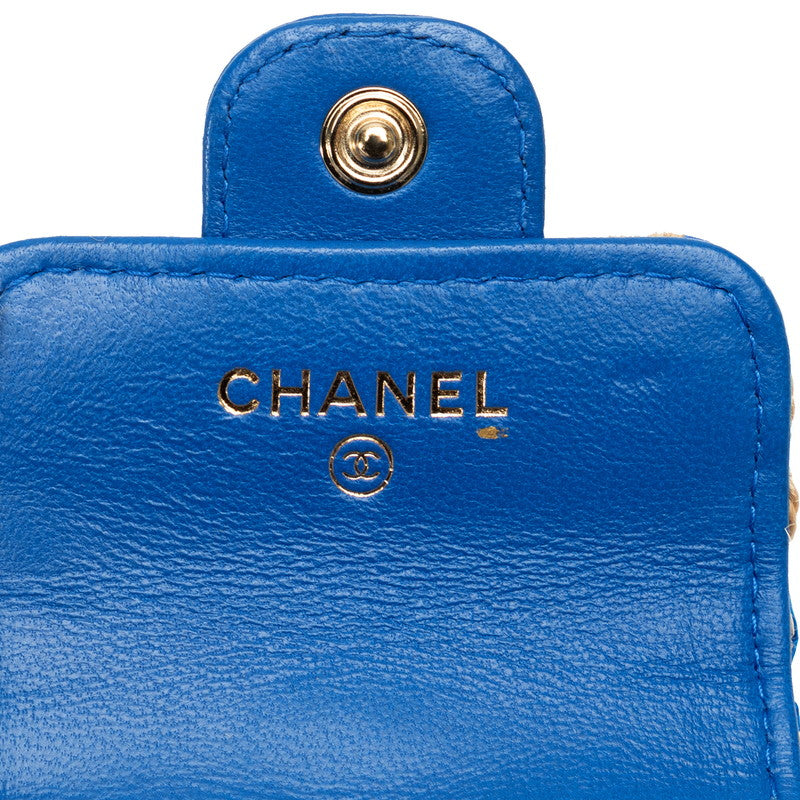 Chanel Coco Yale pods pro case blue beige raffia leather ladies CHANEL