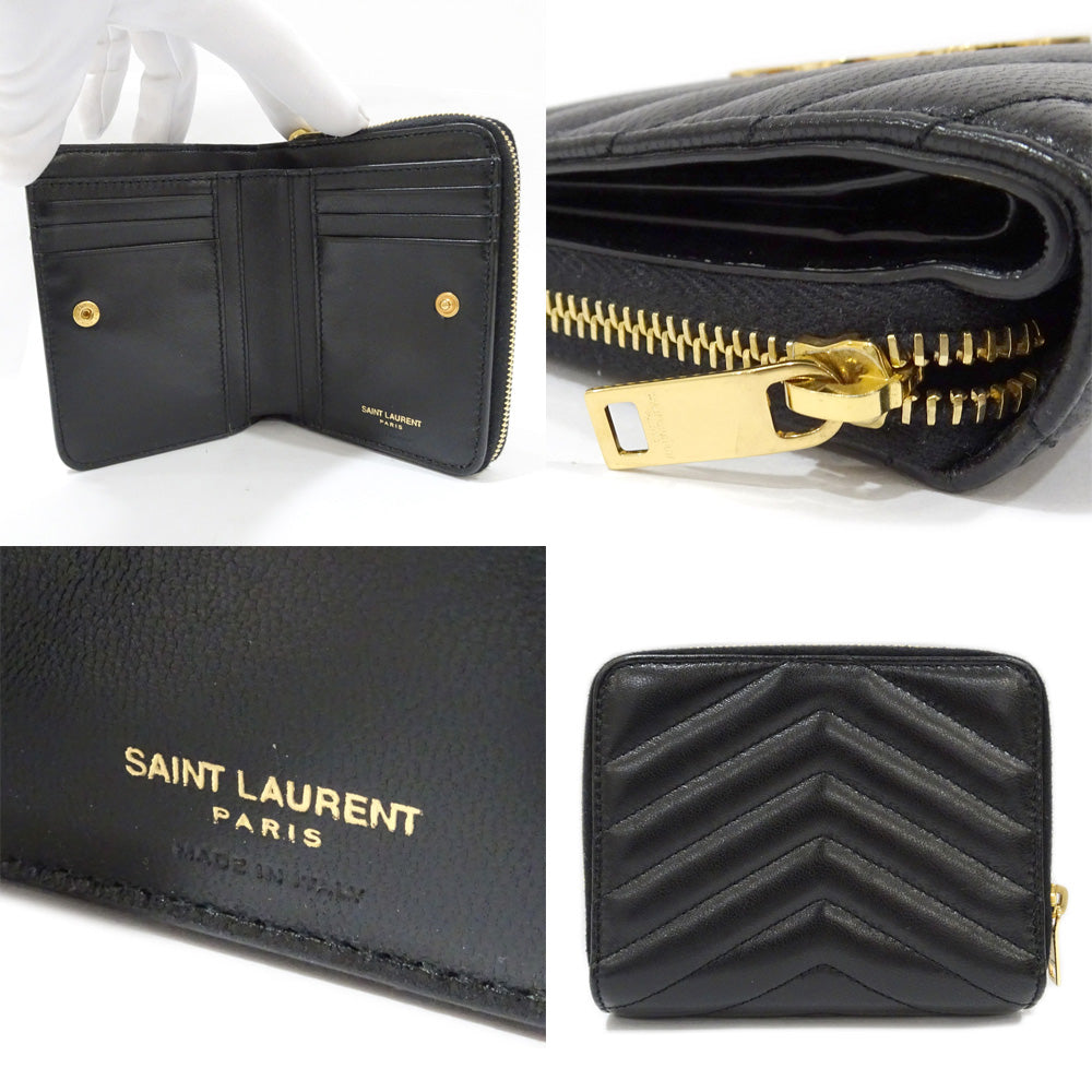 Saint Laurent Monogram Compact Zip-Around Wallet 668288 Double Fold Wallet Small Wallet