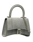 Valentiaga Auverglas Mini Glitter Shoulder Bag Mini Handbag 2WAY 664676 Gr Silver Leather  BALENCIAGA