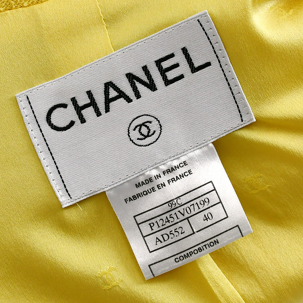Chanel Single Breasted Jacket Yellow 99C 