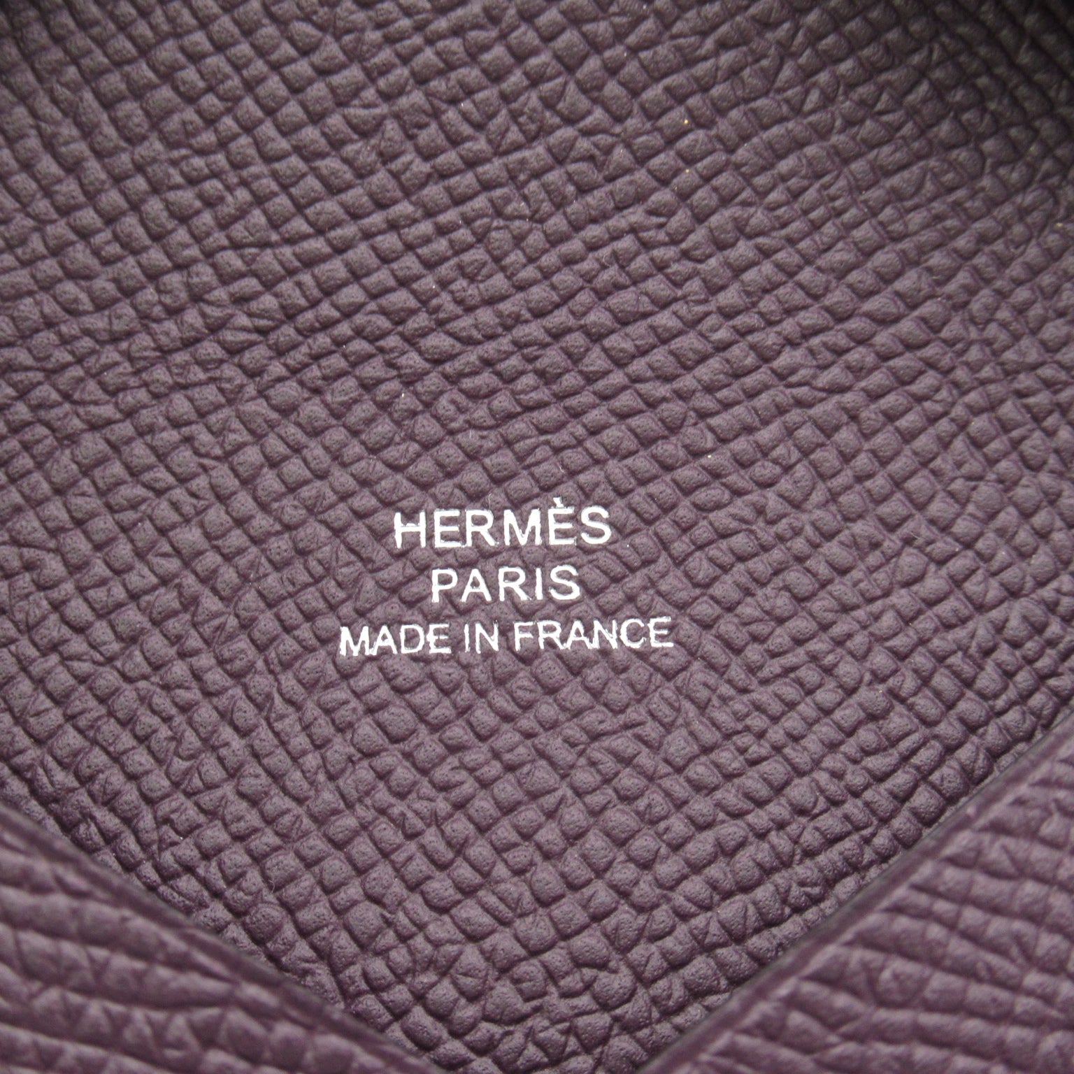 Hermes Calvi Cassis Card Case Accessories Leather Epsom  &#39;s Pearl