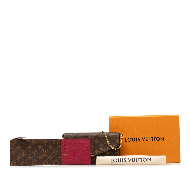 Louis Vuitton Monogram Pochette Felice 鏈條單肩包 M81896 棕色 PVC 皮革 Louis Vuitton