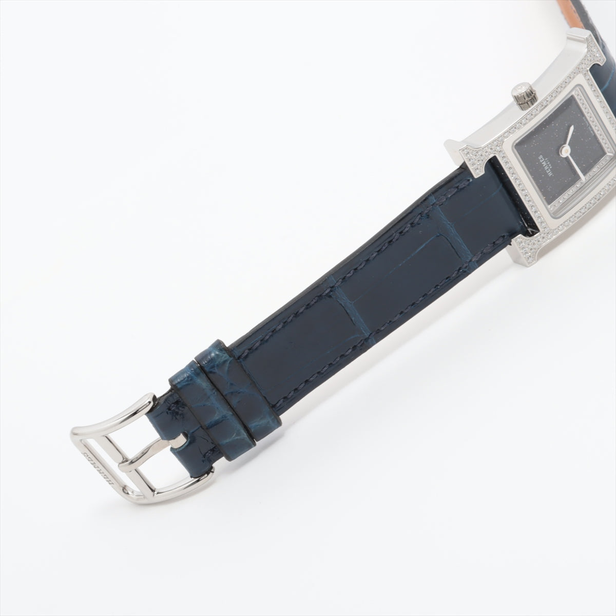 Hermes H Watch HH4.230 SS  Leather QZ Blue  Aventurin