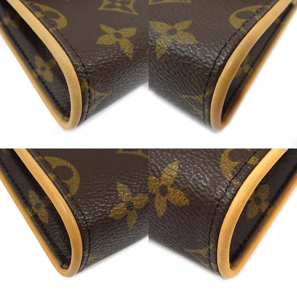 Louis Vuitton Poschet Florentino M51855 Monogram Waistpot Body Bag Belt S Size Brown Leather