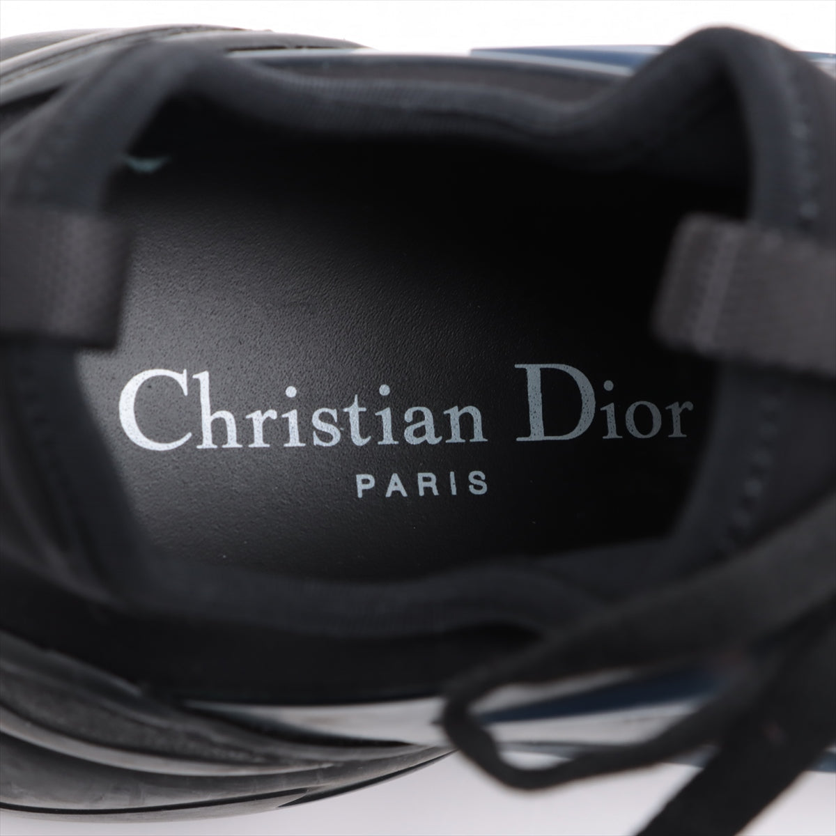 Christian Dior D-Connect Leather X Fabric Trainers 35 1/2  Black X Navy