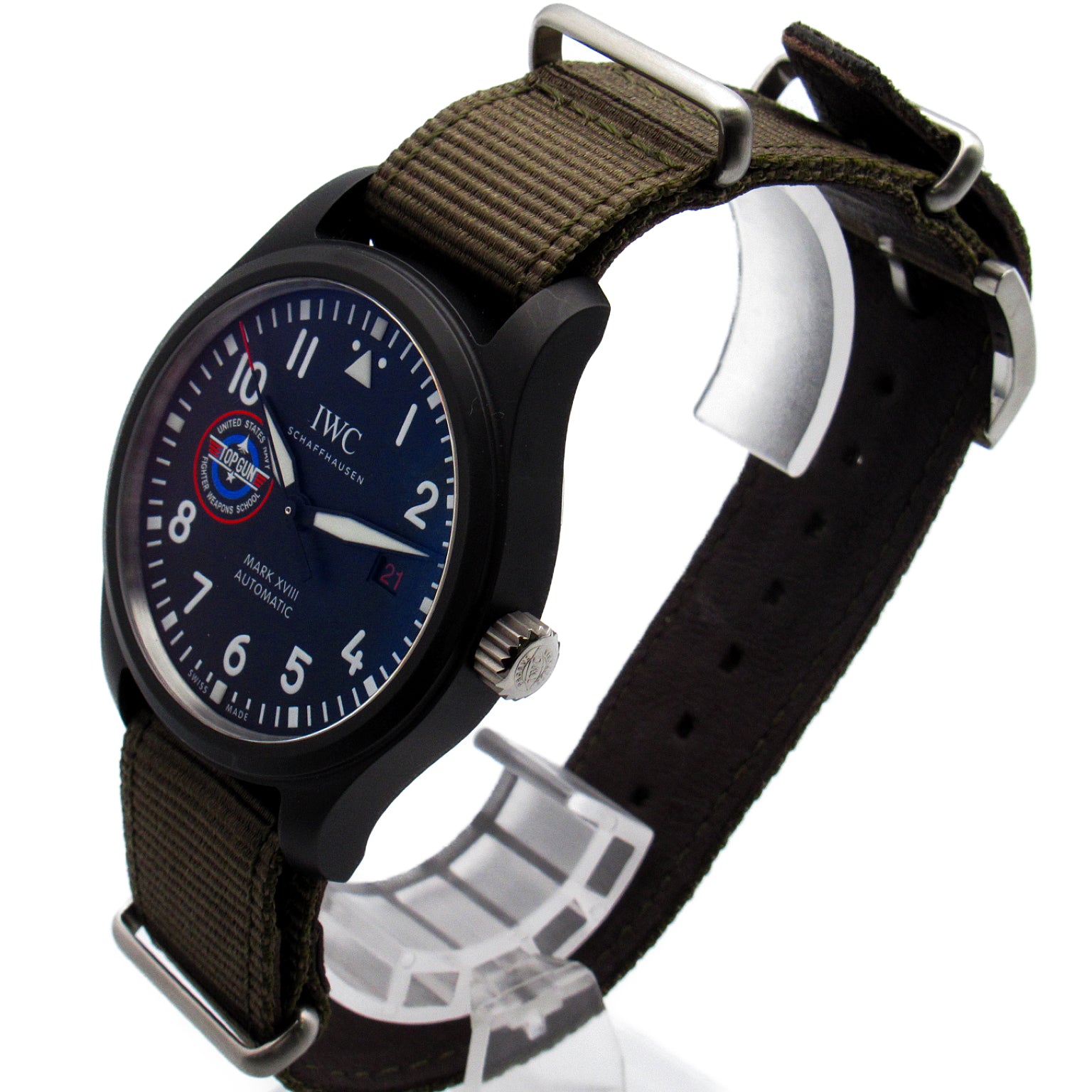 International Watch Company IWC Mark 18 Top Gun Watch Ceramic Nylon  Black IW324712