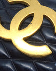 Chanel 1994 Quilted Black & Gold Earrings