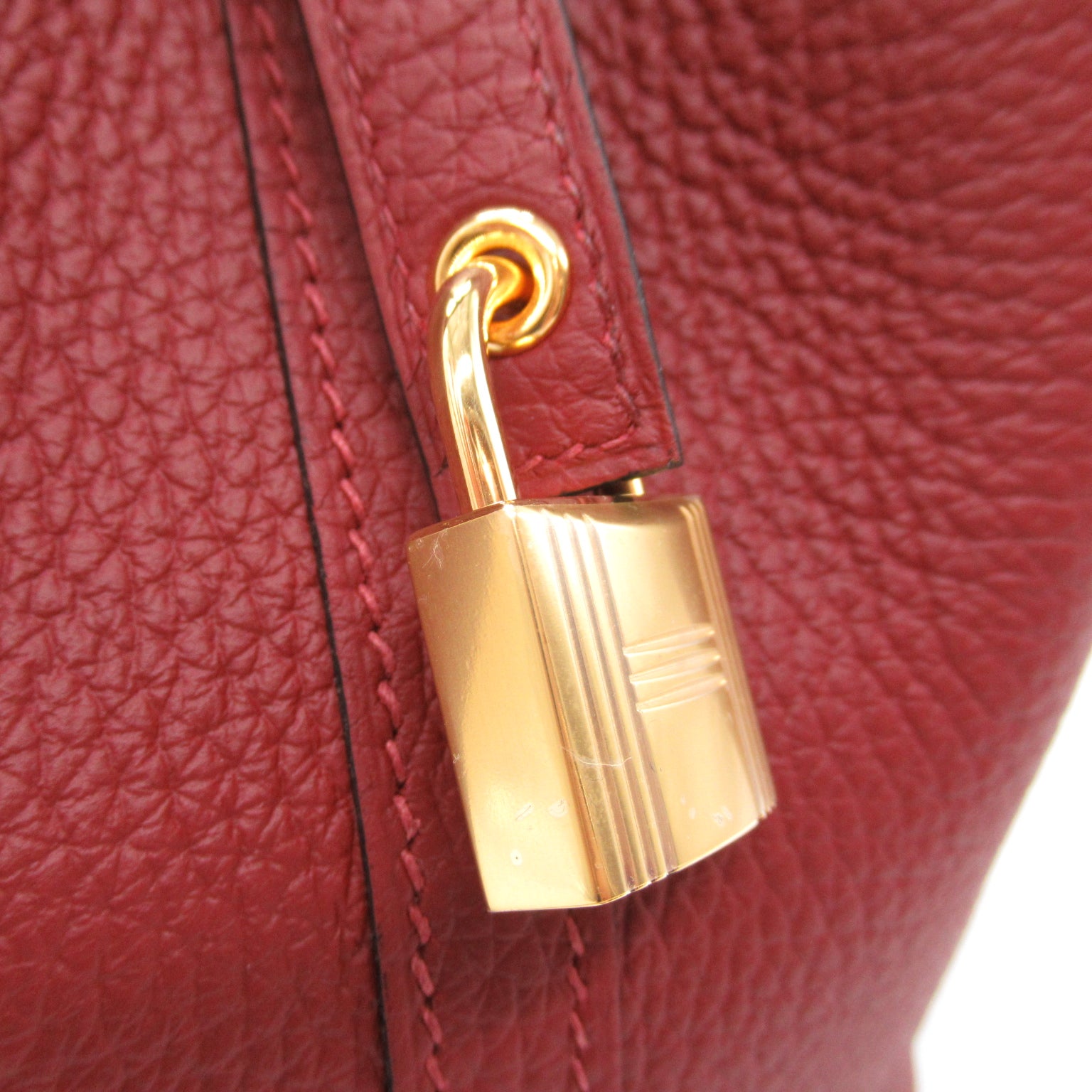 Hermes Picotin Lock PM Rouge Handbag Handbag   Clemence  Red