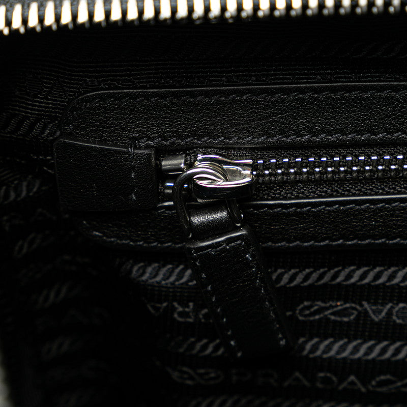 Prada Triangle Logo  Briefcase Shoulder Bag 2WAY 2VG033 Black Leather  Prada
