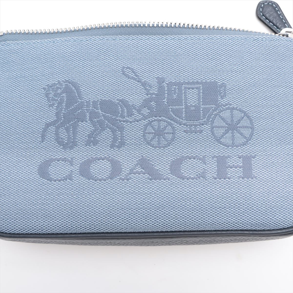 Coach logo canvas x leather handbags blue livery allu  store