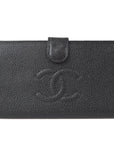 Chanel 2001-2003 Timeless Long Wallet Black Caviar