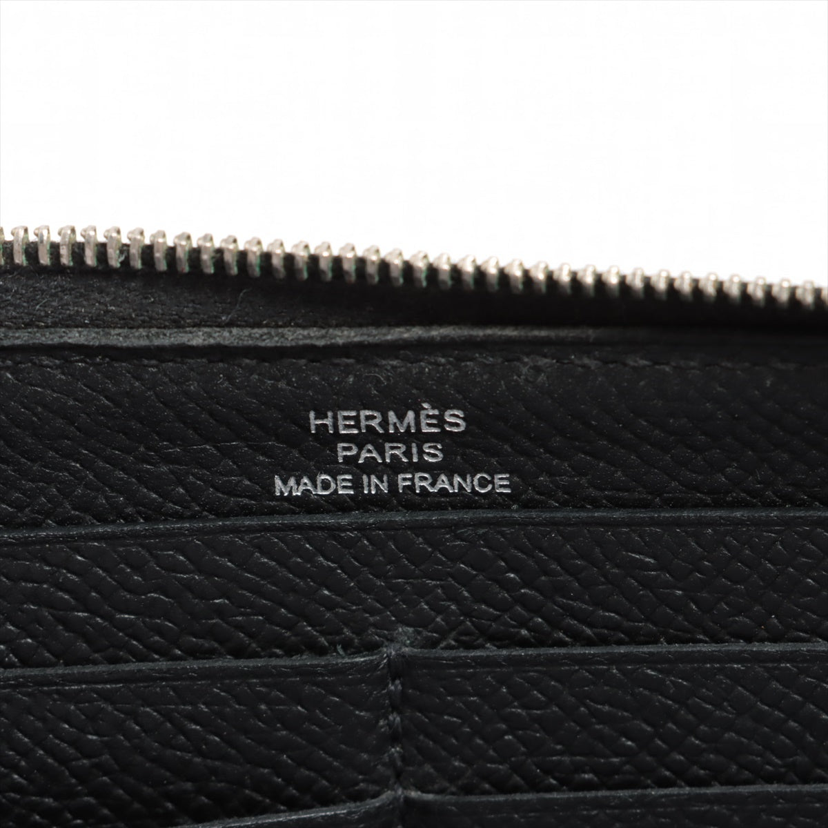 Hermes Azaplong Epsom Round  Wallet Black Silver Gold  O2011