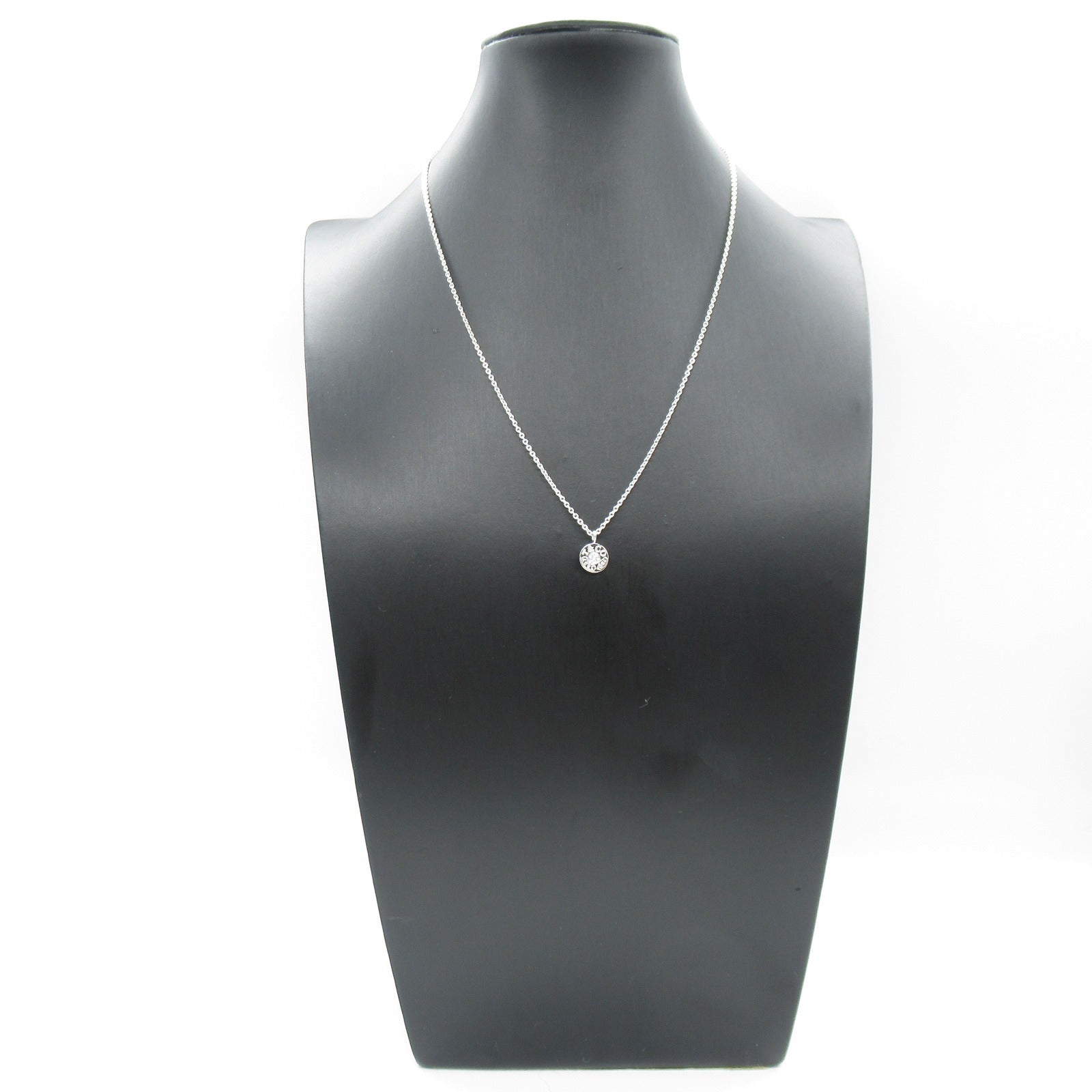 TIFFANY&amp;CO 1837 1P Diamond Necklace Collar Jewelry K18WG (White G) Diamond  Clearance