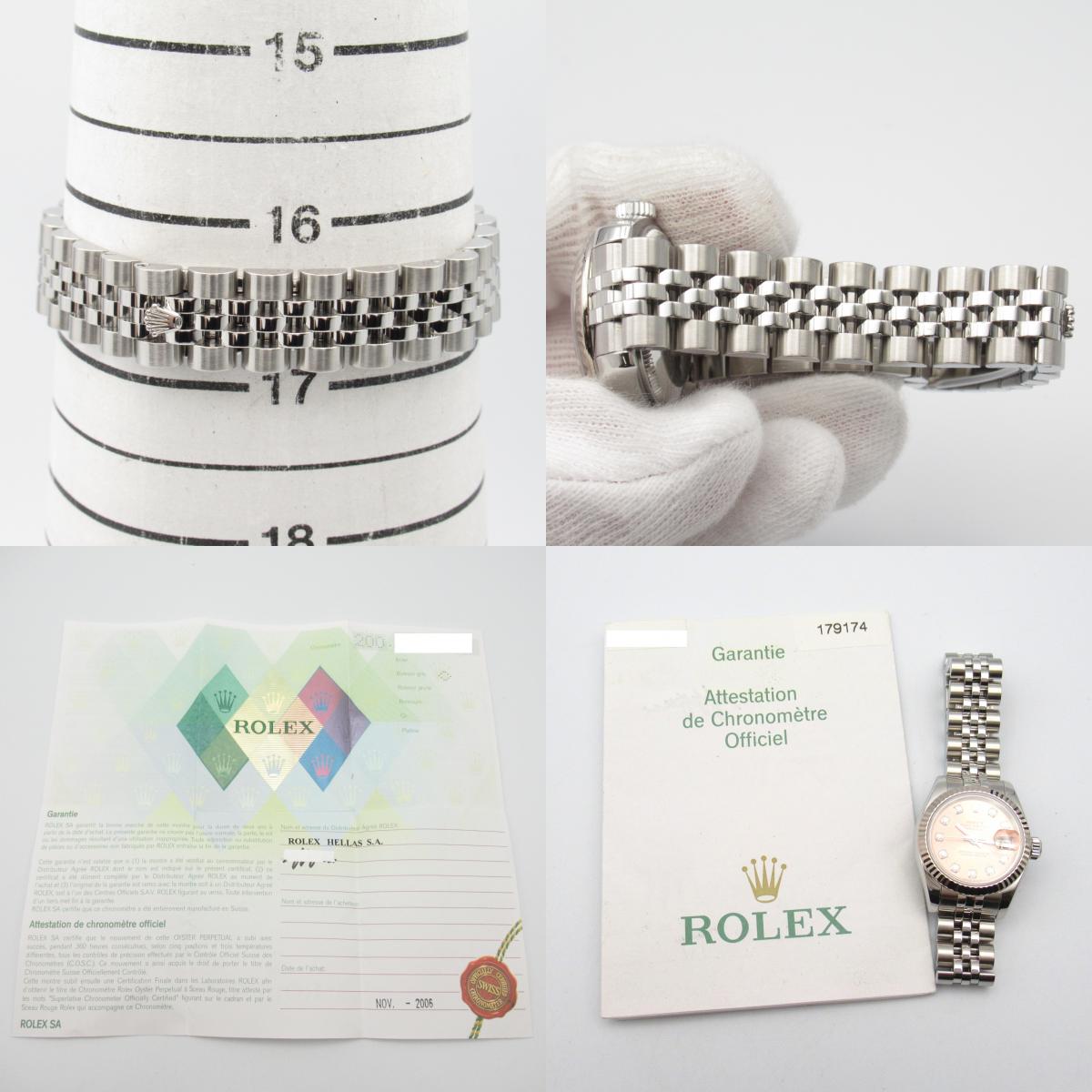 Rolex Rolex Datejust 10P Diamond D  Watch Watch K18WG (White G) Stainless Steel  Pink PK/NP 179174G