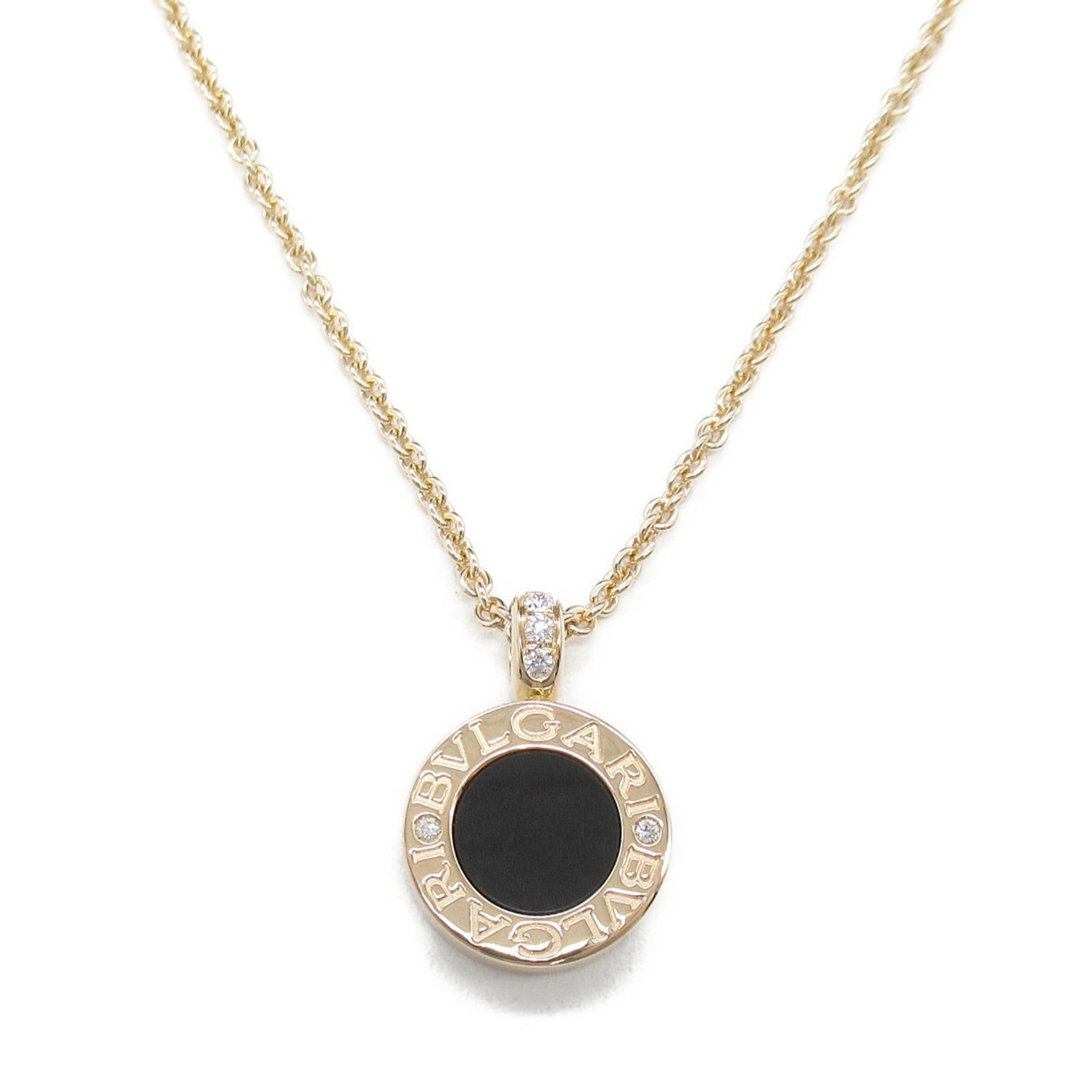 Bulgari BVLGARI n Necklace Collar Jewelry K18PG (Pink G) Diamond Onix/S  Black Collar