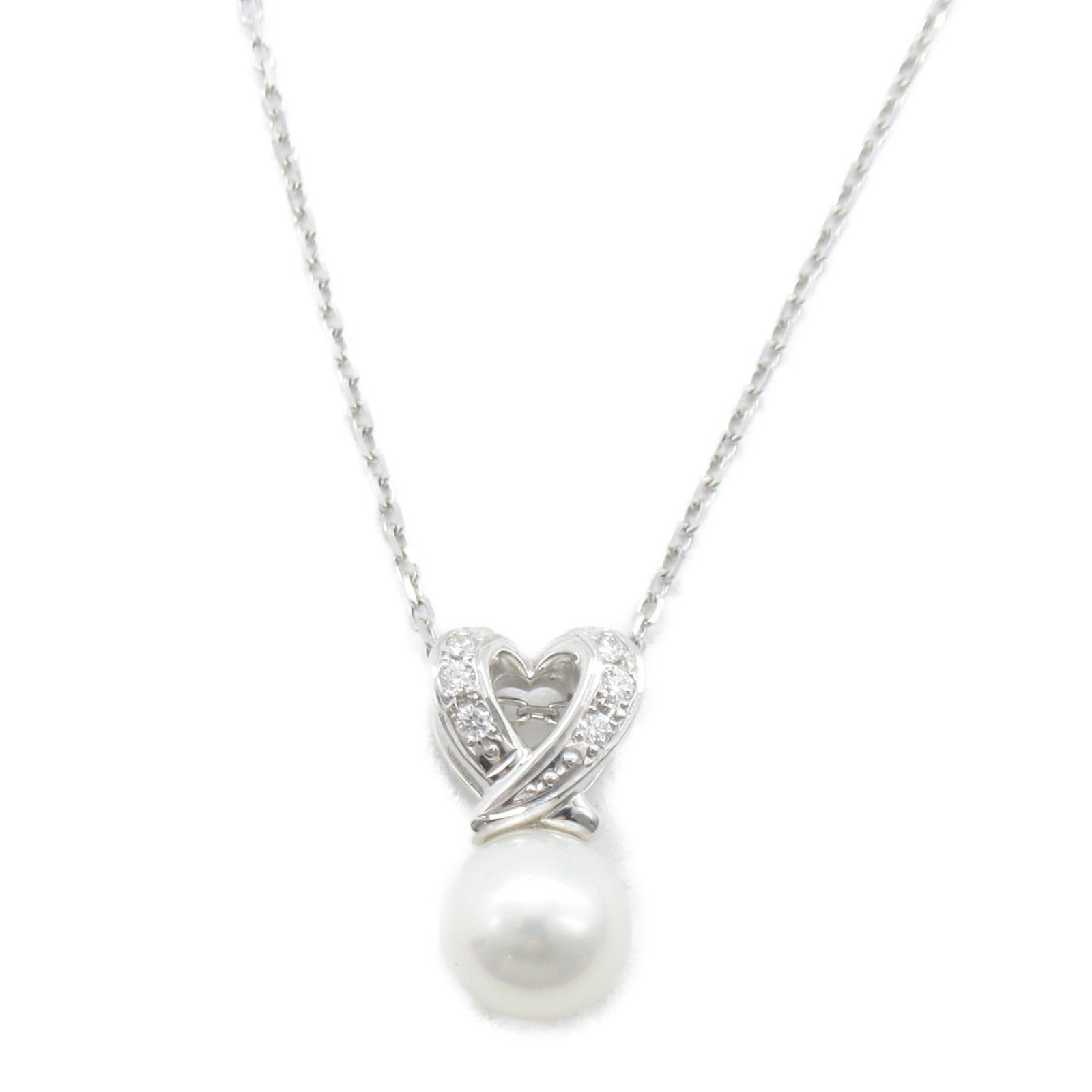 Mikimote Diamond Pearl Necklace K18WG (White G) Diamond Pearl  White Collar K18WG (White Gold) Diamond Pearl Ladies White Collar