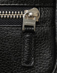 Burberry Nova Check Logo   Shoulder Bag Black Leather