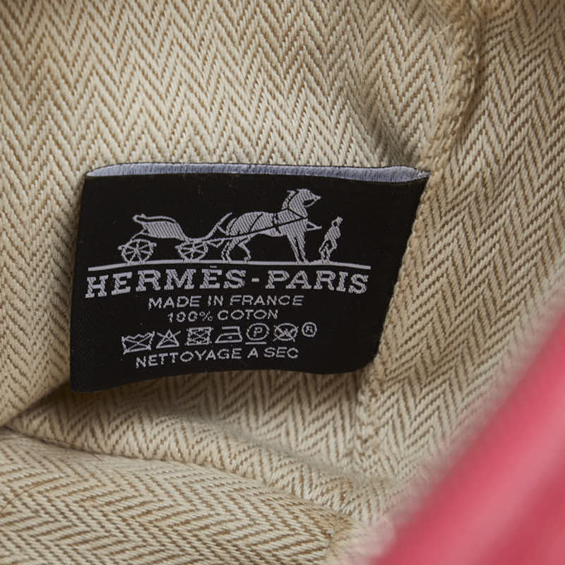 Hermes Bride A Black PM Handbag Portefolio Hibiscus Pink Orange Canvas  Hermes