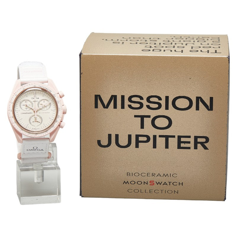 Swatch Speedmaster Collaboration Mission To   Quartz Ivory  Stainless Steel Nylon Mens Swatch Swatch