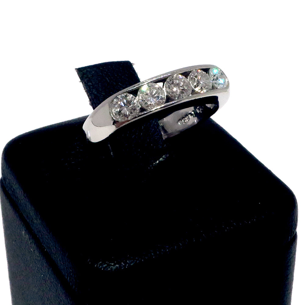 Jewelry Accessories Ring Pt850 Platinum 3.8g 11 . 0.64ct  Mens 5 Stones