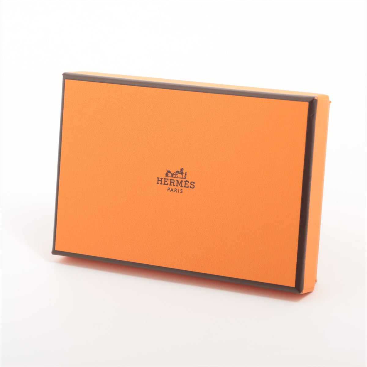 Hermes Calvi Duo Epsom Card Case Orange Silver