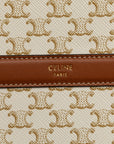 Celine f Roundpass Shoulder Bag Tan White PVC Leather  Celine