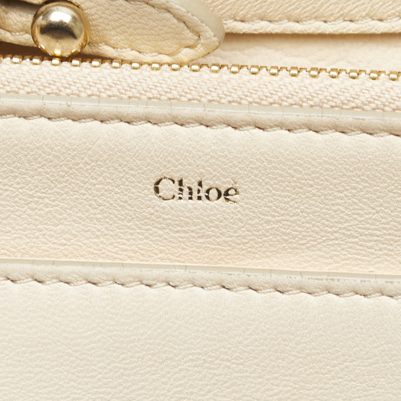 Chloe Ribbon  Shoulder Bag 02-11-50 Beige G Leather  Chloe