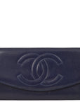 Chanel 1991-1994 Navy Lambskin Timeless Wallet