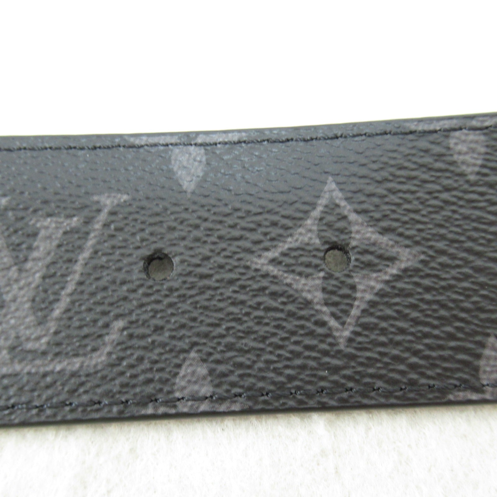 Louis Vuitton LOUIS VUITTON Belt LV Belt  PVC  Canvas Leather  Mens Black M0157