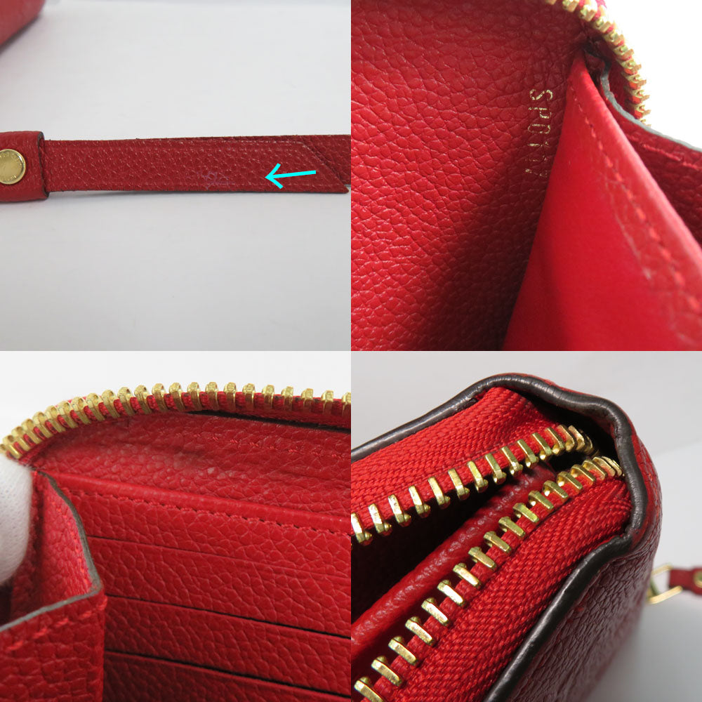 Louis Vuitton M63691 Monogram Amplant Scarlet Red Round Factor Head Wallet Leather
