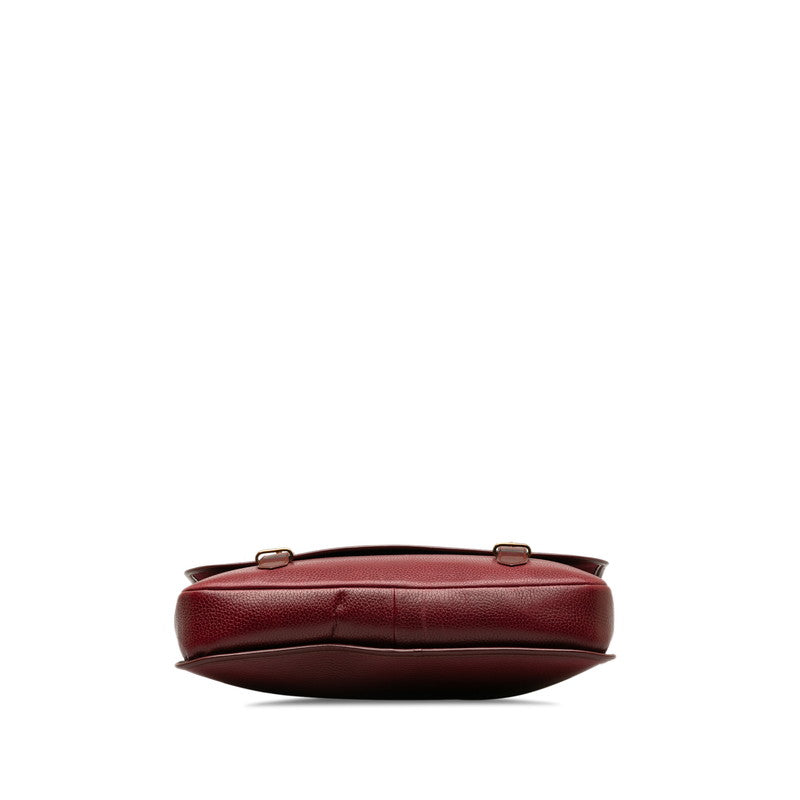 Cartier Masterline Business Bag Briefcase Wine Red Bordeaux Leather Men Cartier