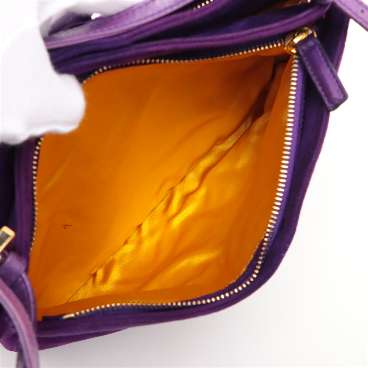 Fendi Leather X Suede Shoulder Bag Pearl