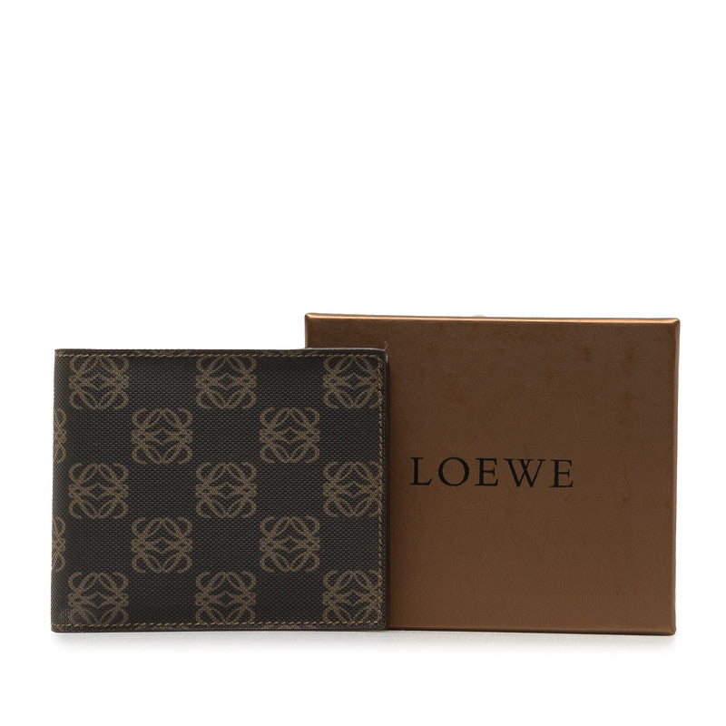 Roebe Anagram Double Fold Wallet Dark Brown PVC Leather  LOEWE