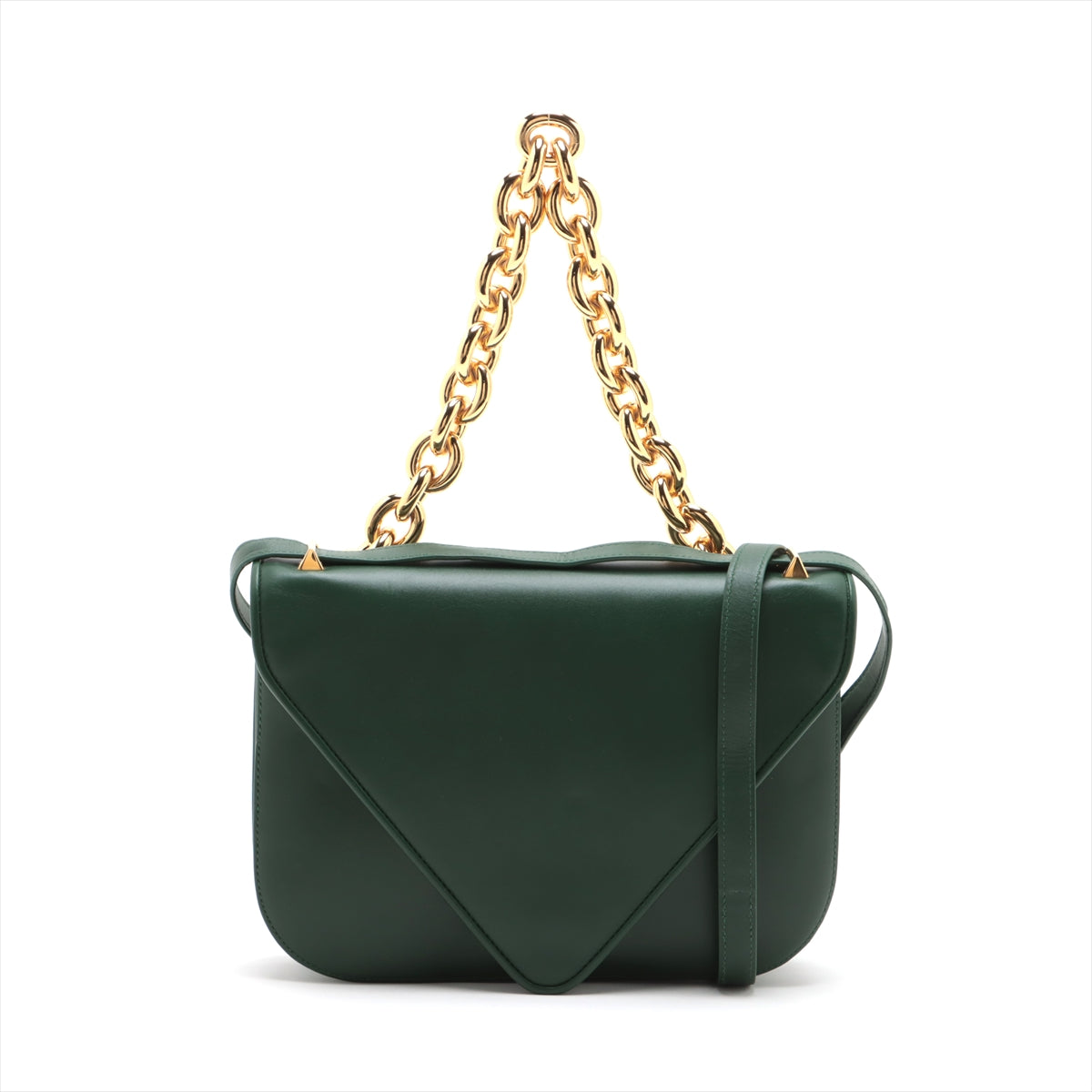 Bottega Veneta Mountain Leather Chain Shoulder Bag Green