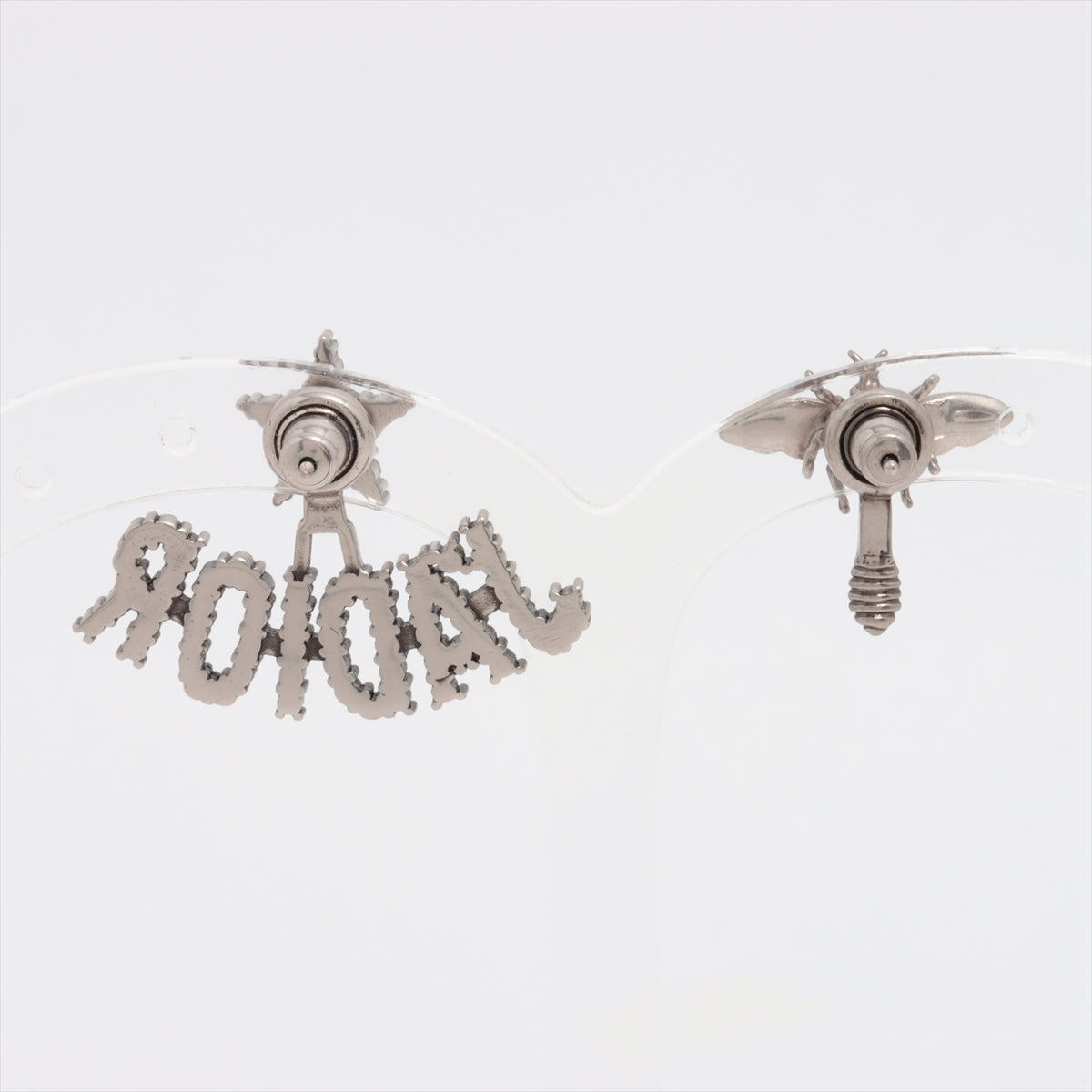 Dior Jadior Earrings (for both ears) Metal x Line Stone Silver