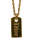 Dior vintage logo plate necklace g makeup ladies Dior