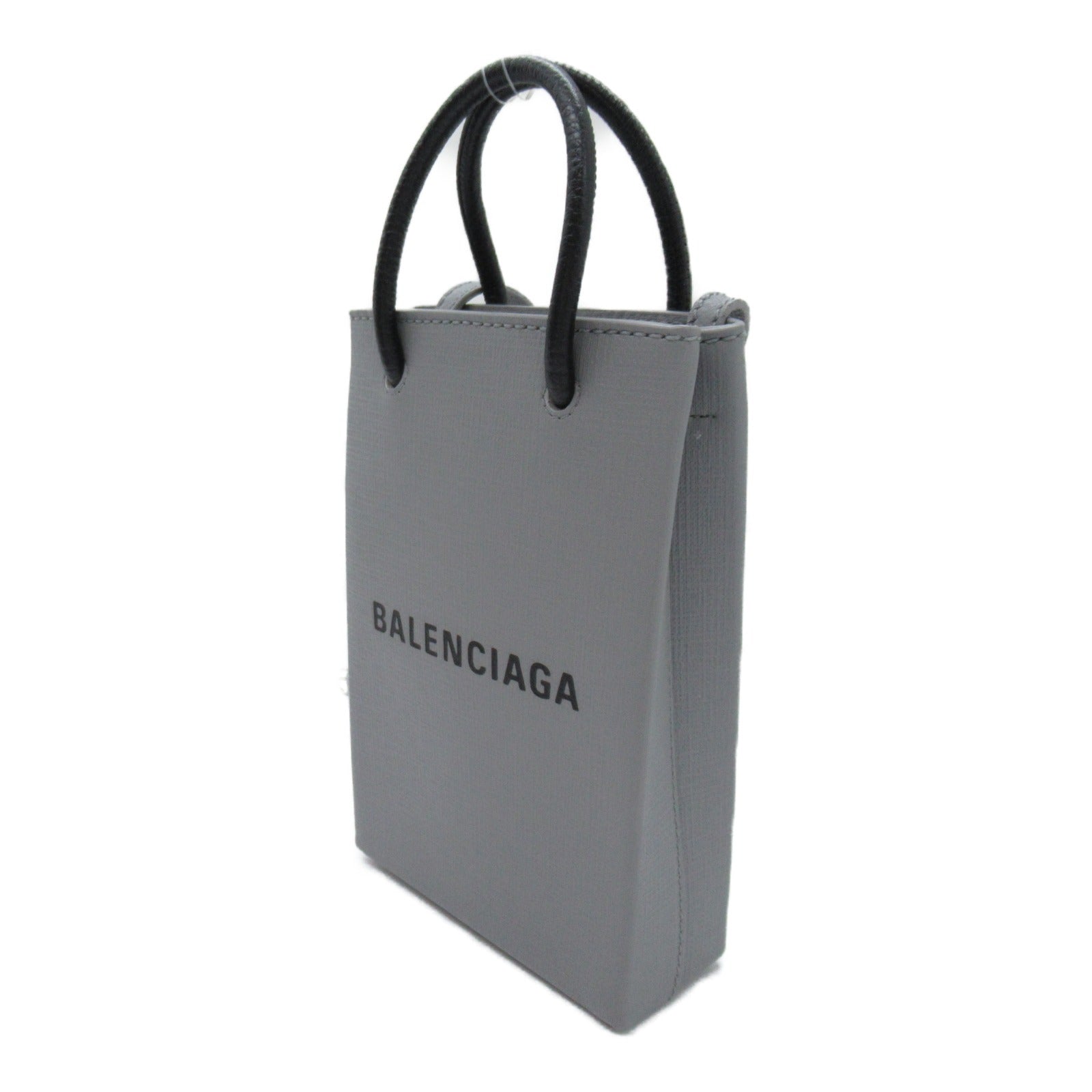 Balenciagaga BALENCIAGA Backher Shoulder Bag Shoulder Bag Leather  Grey 593826