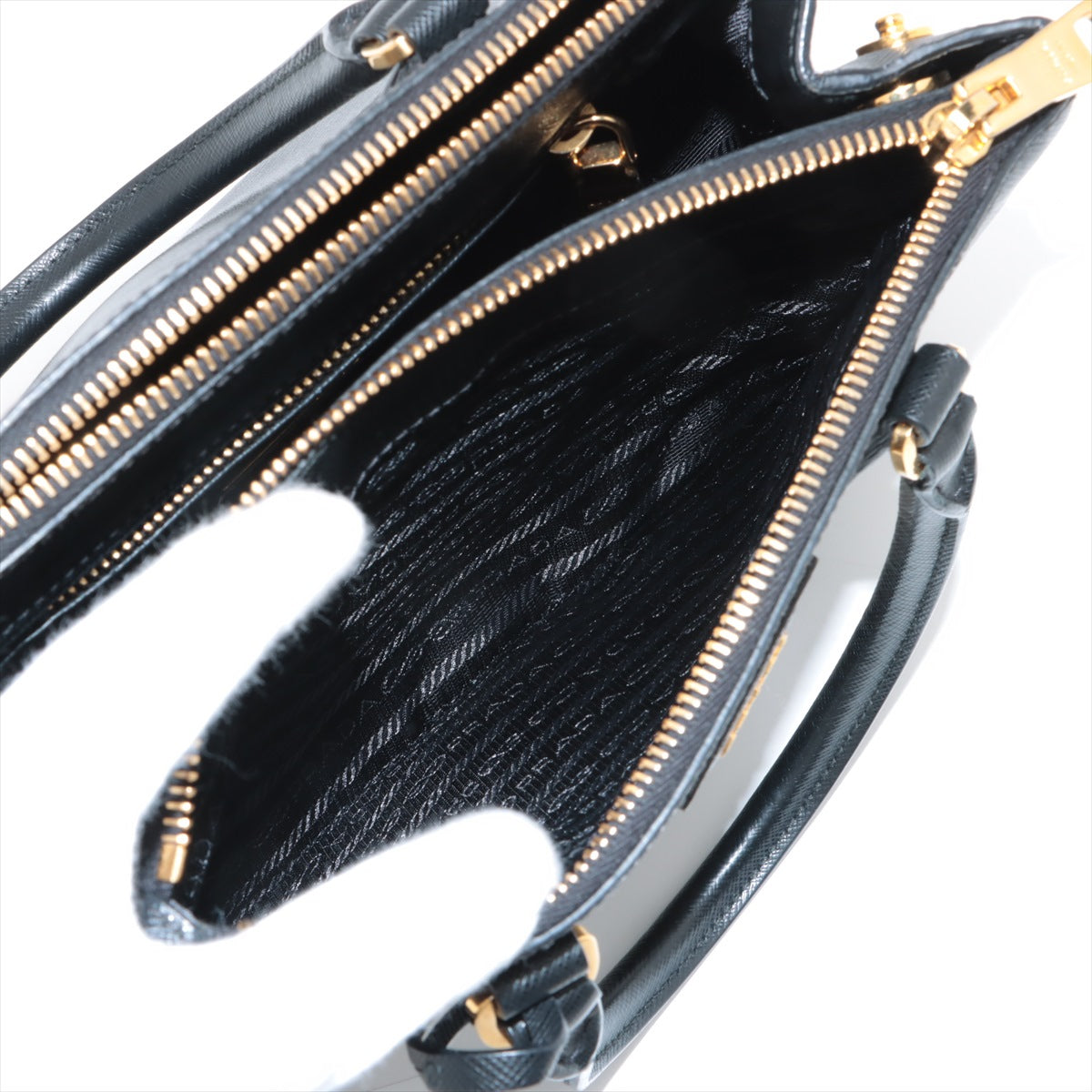 Prada Sapphire Nonelax 2WAY Handbag Black 1BA896