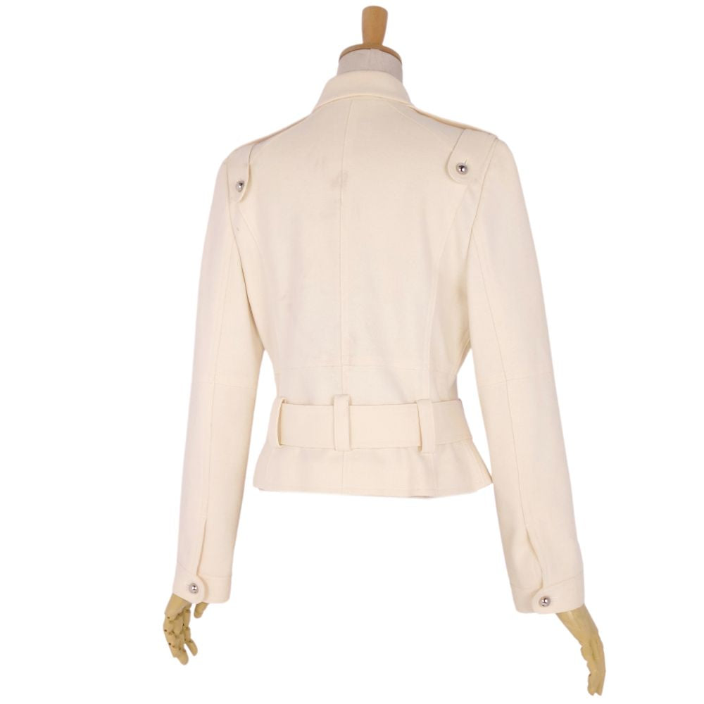 Crazy courreges jacket zip-up long slide wool out  38 (M equivalent) ivory senior  modest lord s