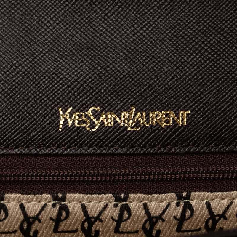 Saint Laurent Clutch Bag Brown Leather