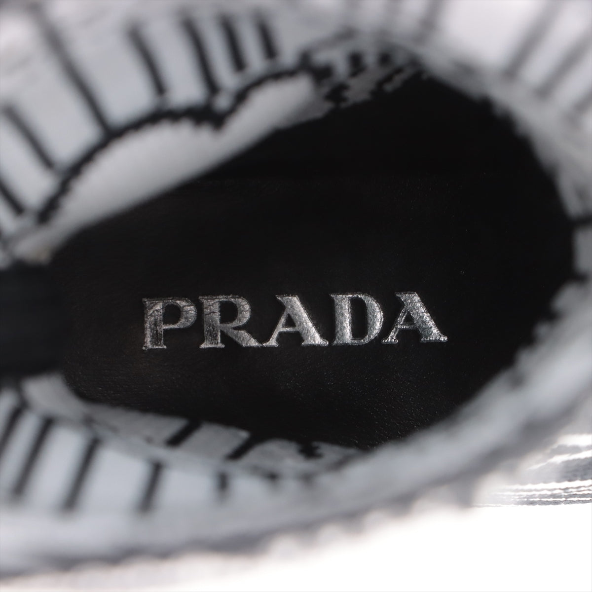 Prada Fabric Boots 37 1/2  Black x White Deco Jacquard Boots