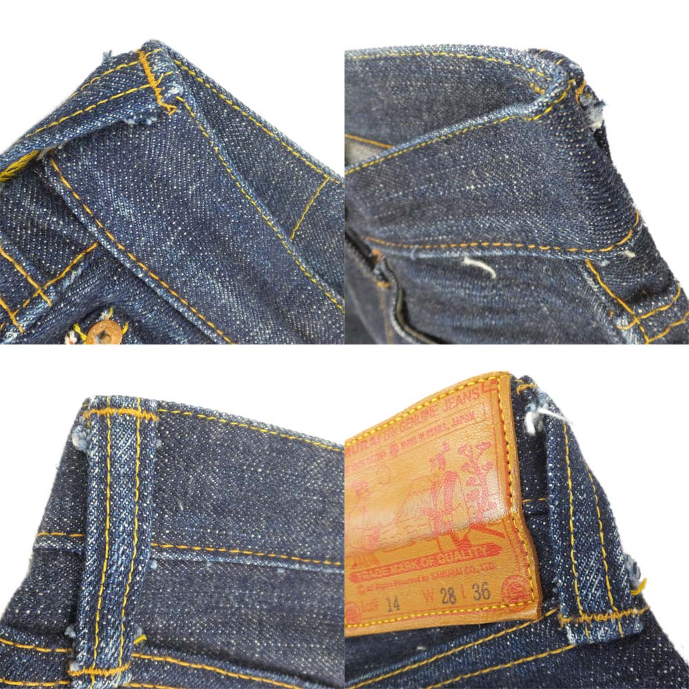 Samurai Jeans Denim Pants S5000VX Size W28L36 Cotton 100% Japanese  Apparel Fashion